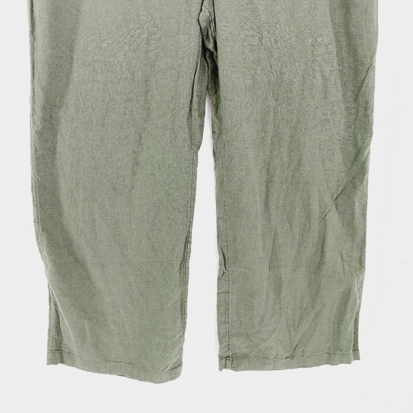 Naturals D&Co. Green High Rise Wide Leg Cropped Loose Fit Trousers 3451 - Picture 2 of 9